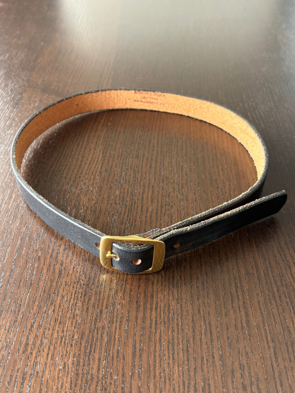 Handcrafted Brass Buckle Genuine Leather Belt, New England Craftsmanship, Sz 28